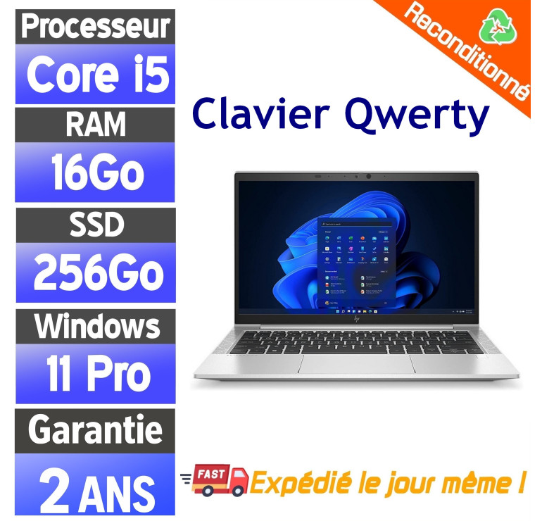 HP EliteBook 830 G7 i5 10e Gen 16Go 512Go Tactile