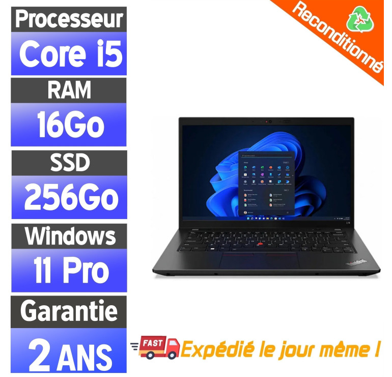 Lenovo ThinkPad L14 Gen 1 i5 10e Gen 16Go 256Go SSD