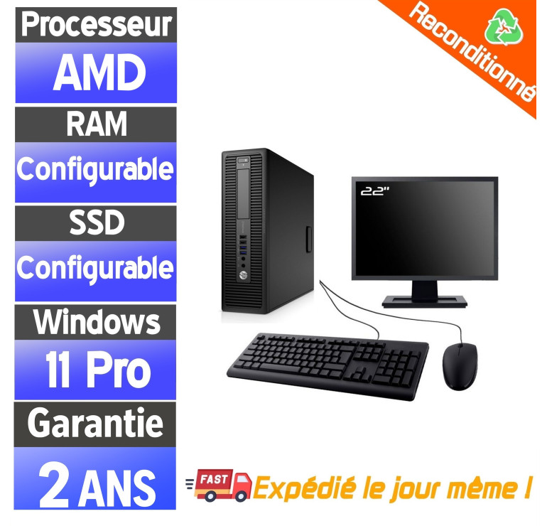 HP 705 G3 Reconditionné – PC Fixe AMD Pro Bureautique