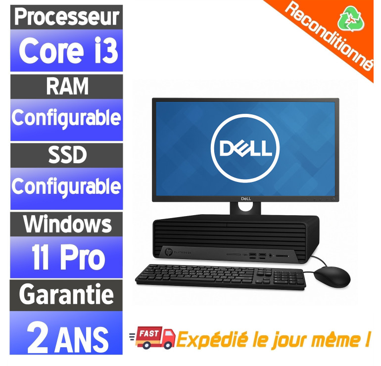 HP EliteDesk 800 G6 + Écran 22" – PC Fixe Reconditionné