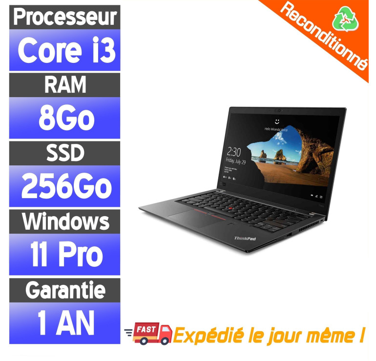Lenovo X280 reconditionné – Laptop i3 8130U pas cher