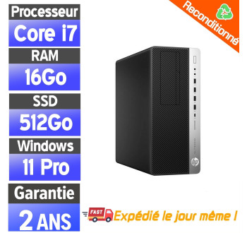 HP EliteDesk 800 G3 MT – i7 6700, SSD 512Go, 16Go RAM