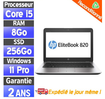 HP EliteBook 820 G3 Reconditionné – PC portable i5 8Go RAM SSD 256Go Windows 11 Pro