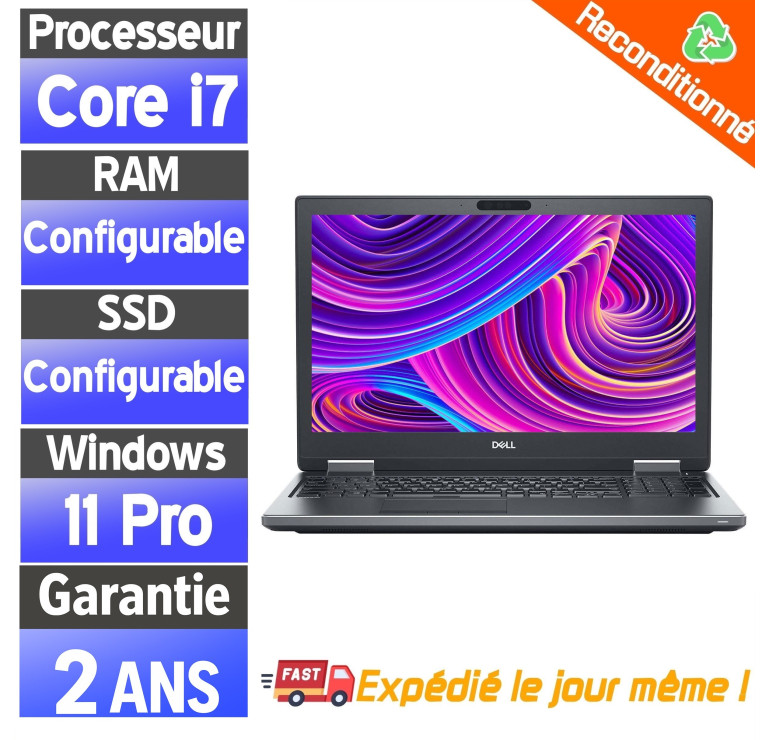 Dell Precision 7520 reconditionné | i7 configurable 15,6