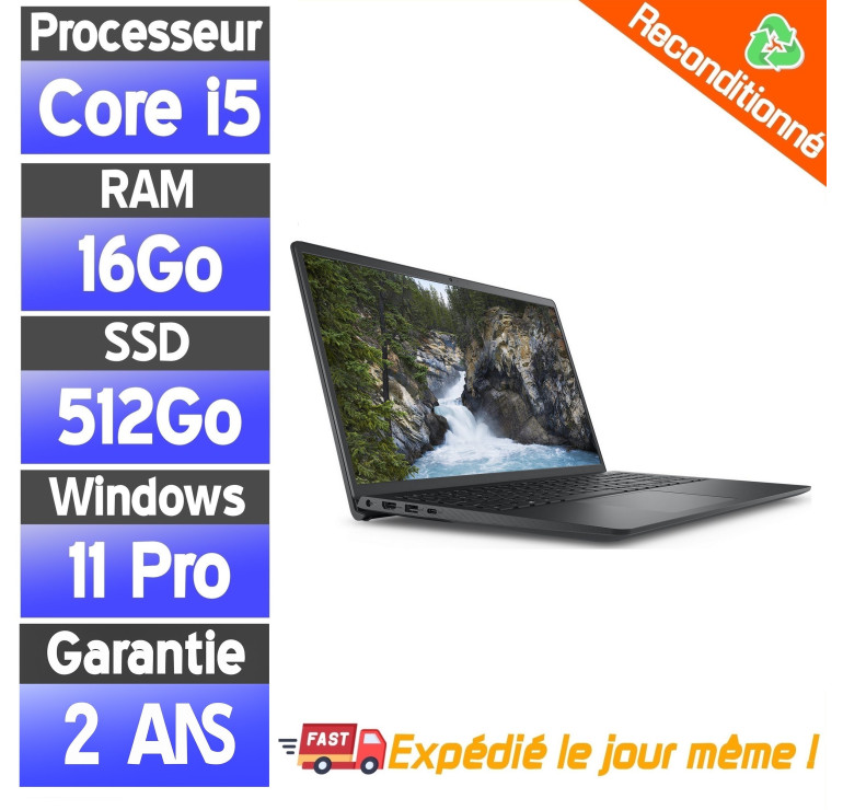 Dell Vostro 15 3510 | 15.6" FHD | i5-1135G7 | 16 Go RAM | SSD 512 Go | Win11