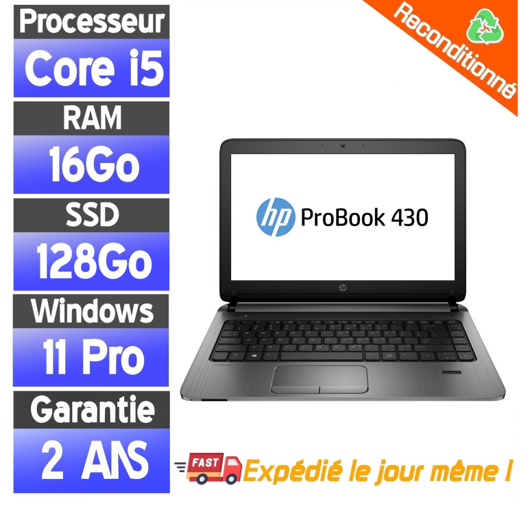 HP ProBook 430 G2 reconditionné – PC portable i5 pas cher – SSD 128Go – 8Go RAM | PCDiscounts