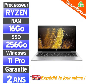 HP EliteBook 745 G6 14" – Ryzen 3 PRO 3300U – 16Go RAM – SSD 256Go – PC Portable Pro Reconditionné