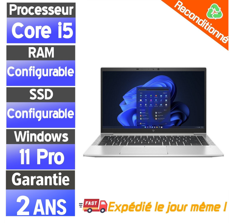 💻 HP EliteBook 840 G8 reconditionné – PC portable i5 11e génération – Windows 11 Pro  🚀