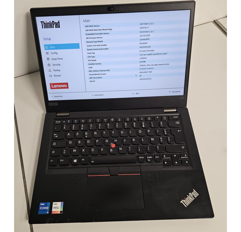 Lenovo ThinkPad L13 Reconditionné – Core i5, SSD 256Go, PC Portable Pro 13"
