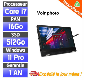 Lenovo ThinkPad Yoga L380 Reconditionné – i7, SSD 512Go, Tactile 13 16 Go ram