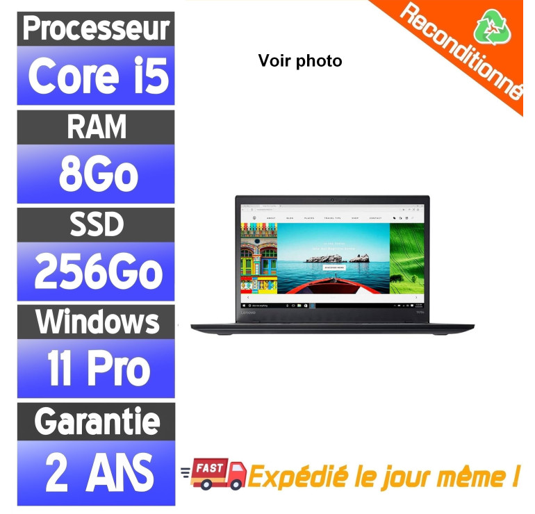 Lenovo ThinkPad T470S - Ordinateur Portable Reconditionnés