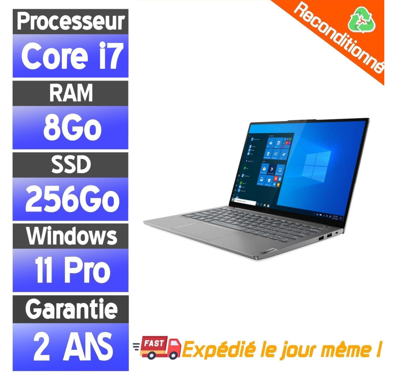 Lenovo ThinkBook 13s G2 Reconditionné – i7 – SSD 256Go – 8Go RAM