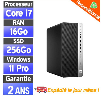 HP EliteDesk 800 G3 Reconditionné – i7-6700 – 16Go RAM – SSD 256 Go