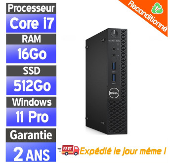 Mini PC Dell OptiPlex i7 Reconditionné – Wi-Fi – 16Go RAM, SSD 512Go