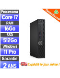 Mini PC Dell OptiPlex 3050 - Core i7-6700 - 16Go RAM - SSD 512Go - Wi-Fi