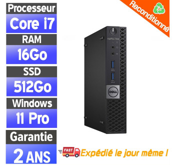 Mini PC Dell OptiPlex 7040 i7 Reconditionné – 16Go RAM – SSD 512Go – Windows 11 Pro
